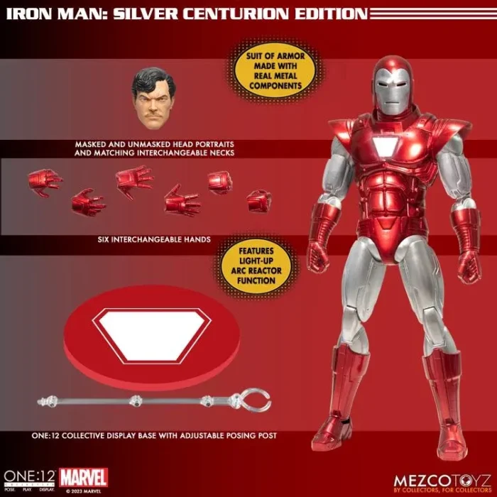 Marvel Comics One 12 Collective Iron Man Silver Centurion - Imagen 10