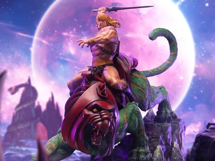 Masters of the Universe Battle Diorama Series He Man y Battle Cat 1/10 Deluxe Art Scale Limited Edition Statue