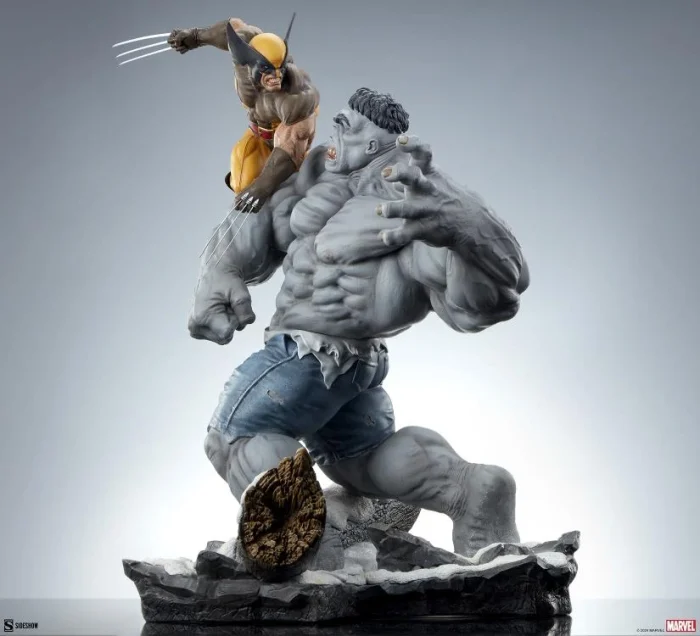 Marvel Grey Hulk vs Wolverine Maquette - Imagen 5