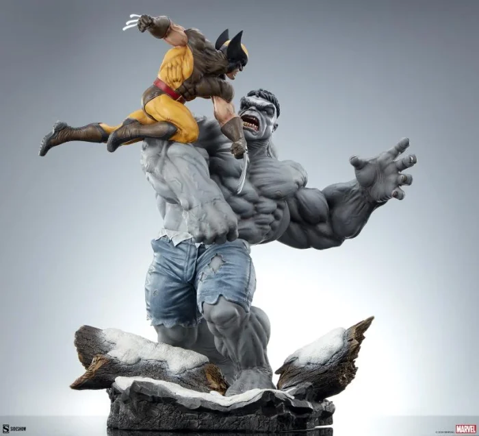 Marvel Grey Hulk vs Wolverine Maquette - Imagen 6