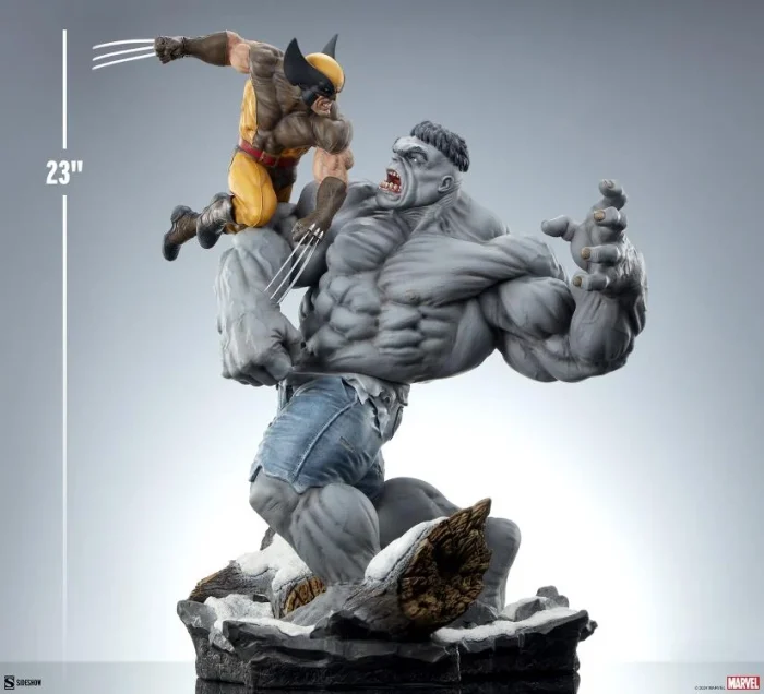 Marvel Grey Hulk vs Wolverine Maquette - Imagen 7