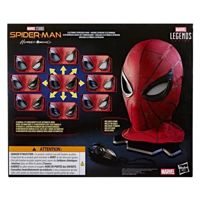 Spider Man Homecoming Marvel Legends Spider Man 1/1 Scale Wearable Electronic Expressive Mask - Imagen 7