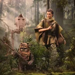 Star Wars Return of the Jedi Leia and Wicket 1/10 Art Scale