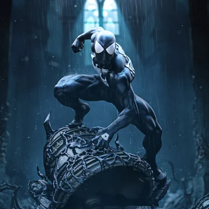Marvel Comics Battle Diorama Series Spider Man Black Suit 1/10