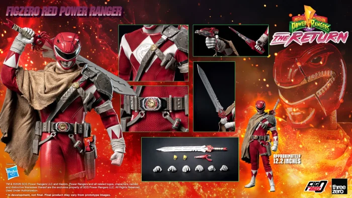 Mighty Morphin Power Rangers The Return FigZero Red Ranger 1/6 - Imagen 15